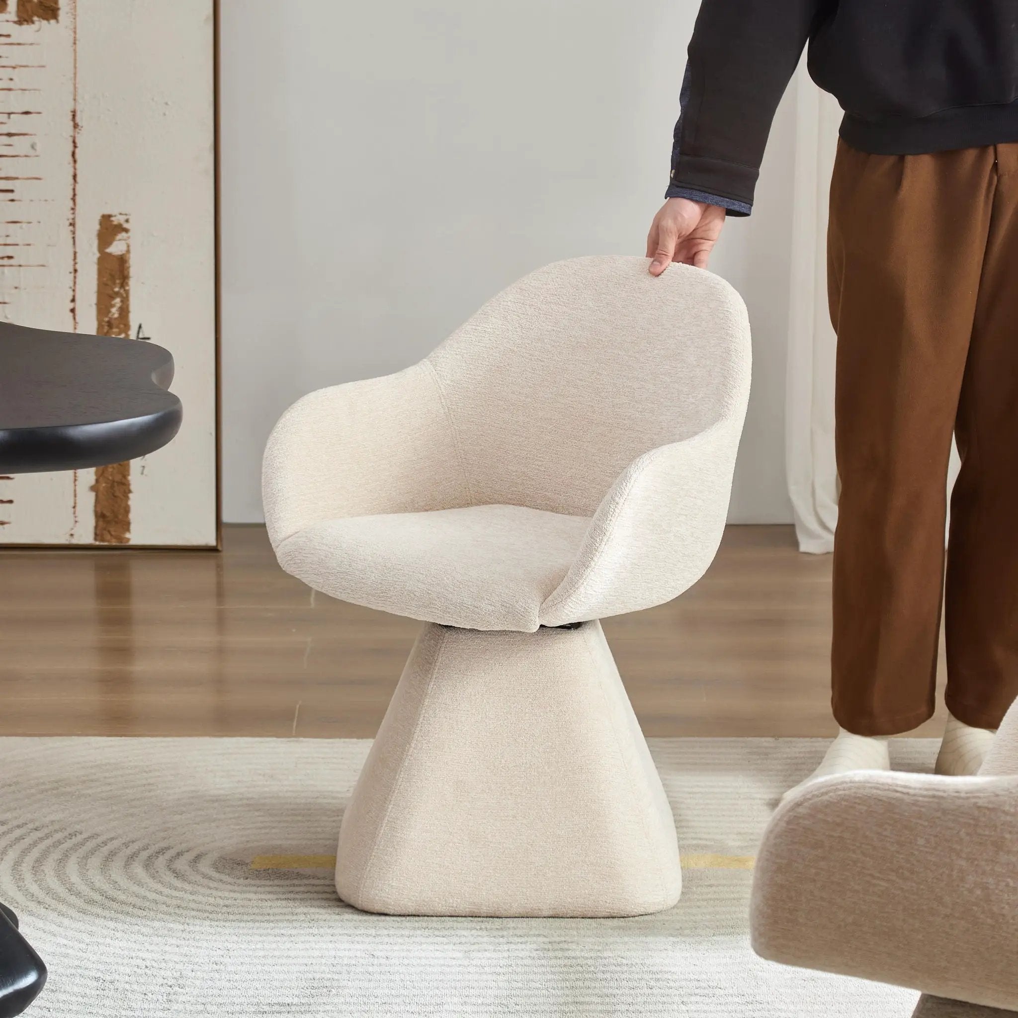 180° Rotating Accent Chair For Living Room - Beige by HouseOfZazla