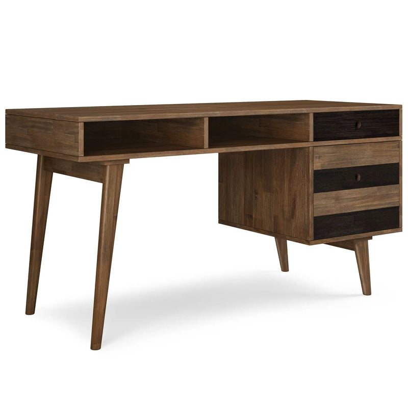 Clarkson - Desk With Side Drawers - Rustic Natural Aged Brown by Unique Piece Furniture