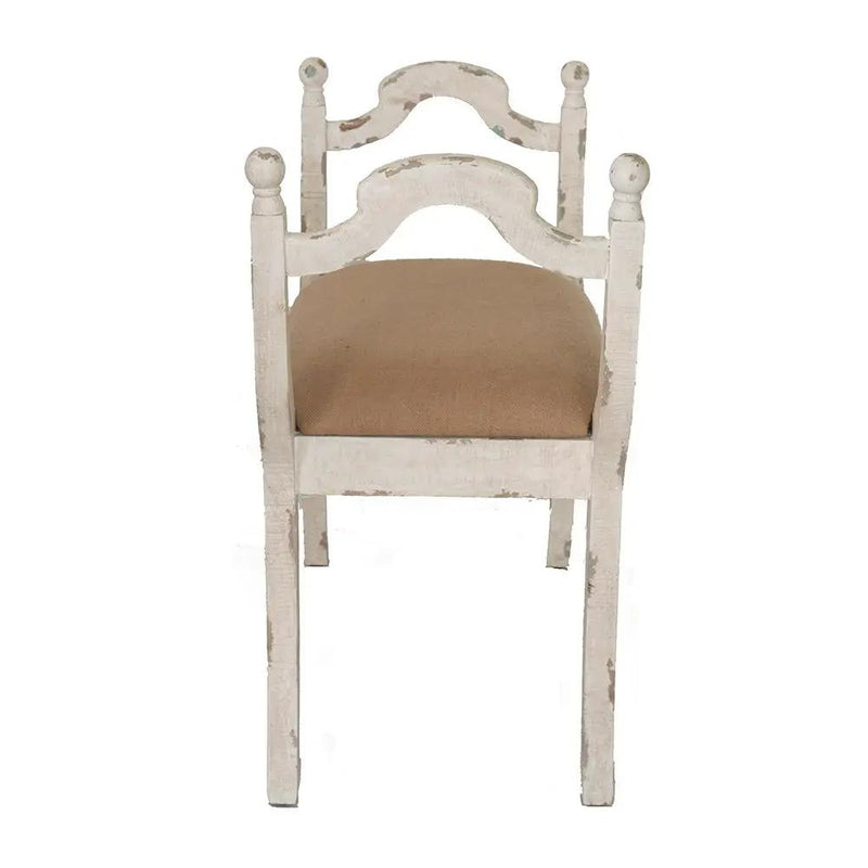Harlow - Bench, Farmhouse / French Country Style Vanity Chair - Beige / White by Unique Piece Furniture
