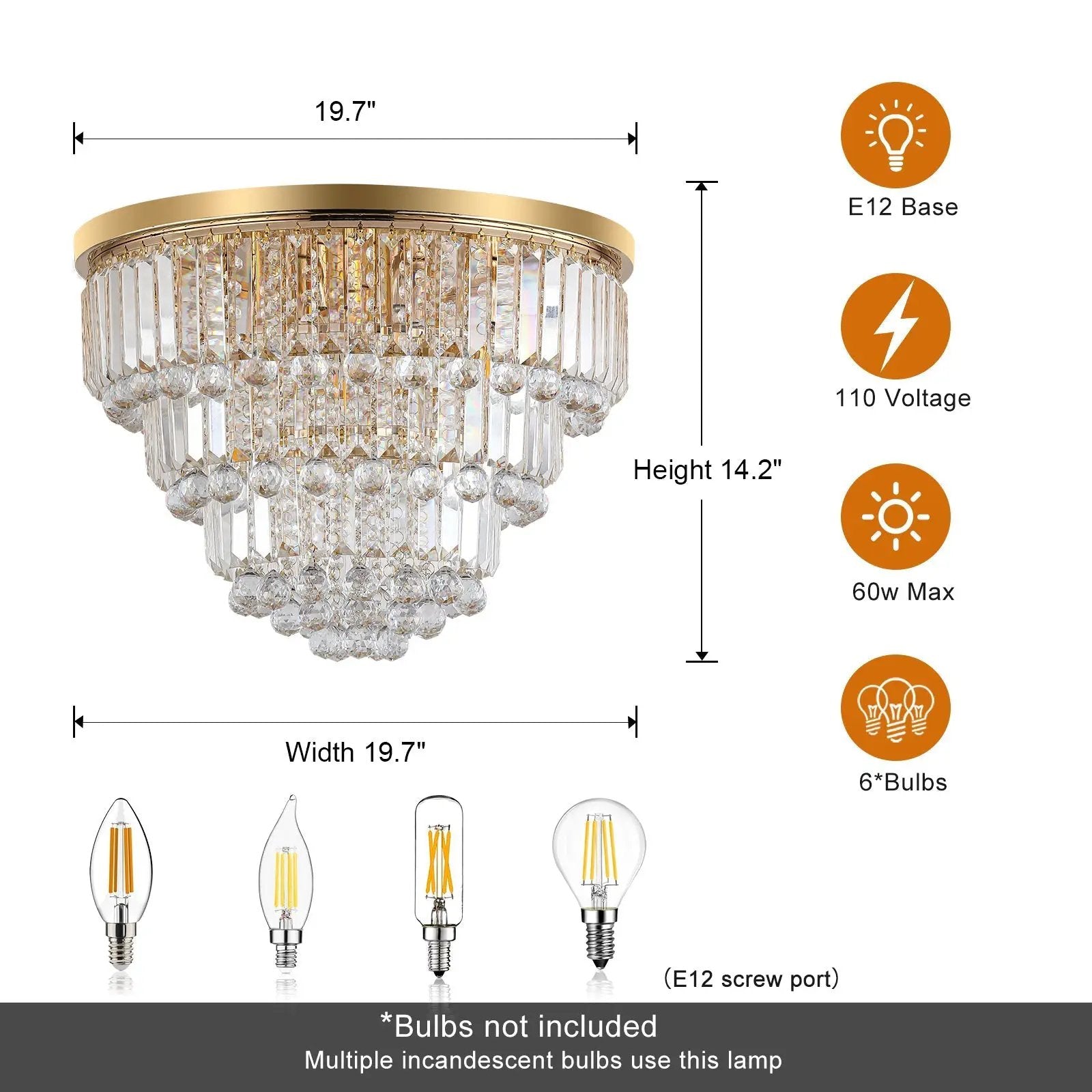 Gold Luxury Modern Style Crystal Ceiling Chandelier by HouseOfZazla