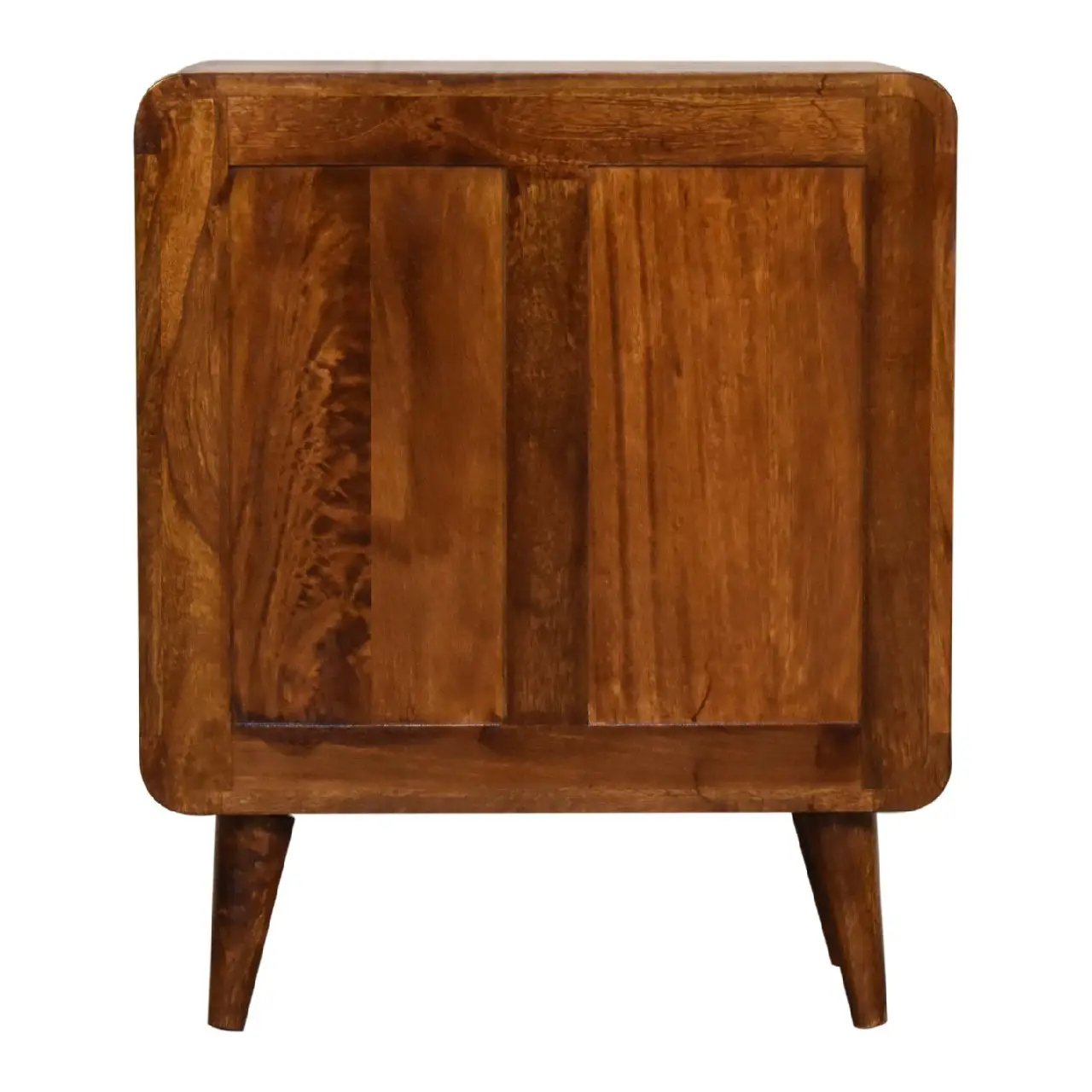Solid Wood Mini Curved Chestnut Chest, 3-Drawer, Nordic Legs by HouseOfZazla
