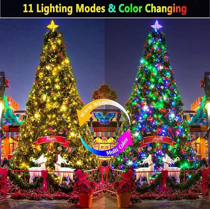 KNONEW 403FT 1000 LED Christmas Lights Color Changing Outdoor String Lights with 11 Modes & Timer Fairy Light Plug in Waterproof Fairy Lights for Xmas Yard Tree Wedding Party(Warm White to Multicolor) by GreenHaven Gardens