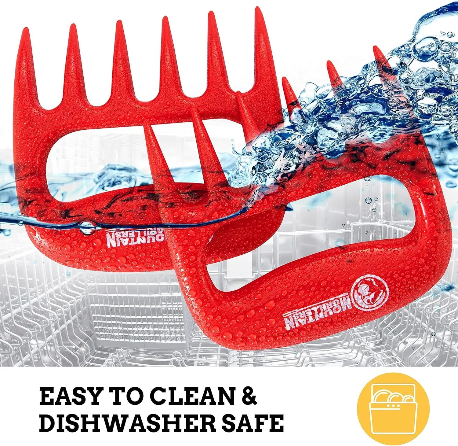 Mountain Grillers Bear Claws Meat Shredder - Durable Meat Claws For Shredding Pulled Pork, Chicken, Beef - Heat-Resistant BBQ Meat Claws For Grilling And Smoking - Ergonomic Handle - 2 Pack, Red by GreenHaven Gardens
