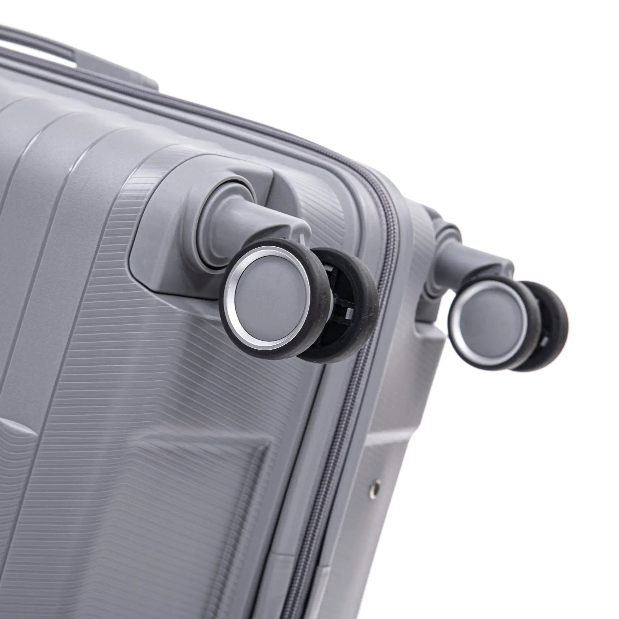 4-Piece PP Spinner Wheel Luggage Set with Cosmetic Case, Light Gray by HouseOfZazla