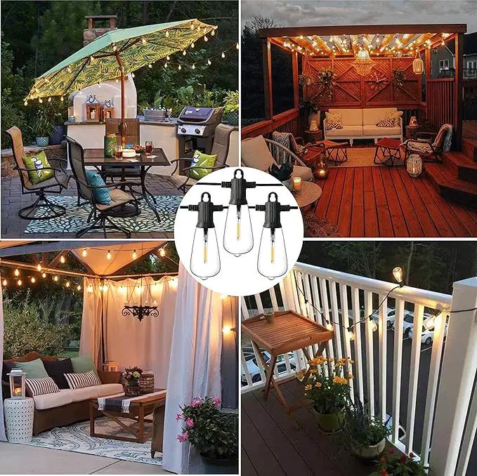 ZOTOYI Outdoor String Lights 200 FT, Waterproof IP65 Patio String Lights for Outside with 104 Shatterproof ST38 Bulbs(4 Spare), LED Hanging Lights for Bistro, Backyard, Garden 2700K(2-Pack 100FT) by GreenHaven Gardens