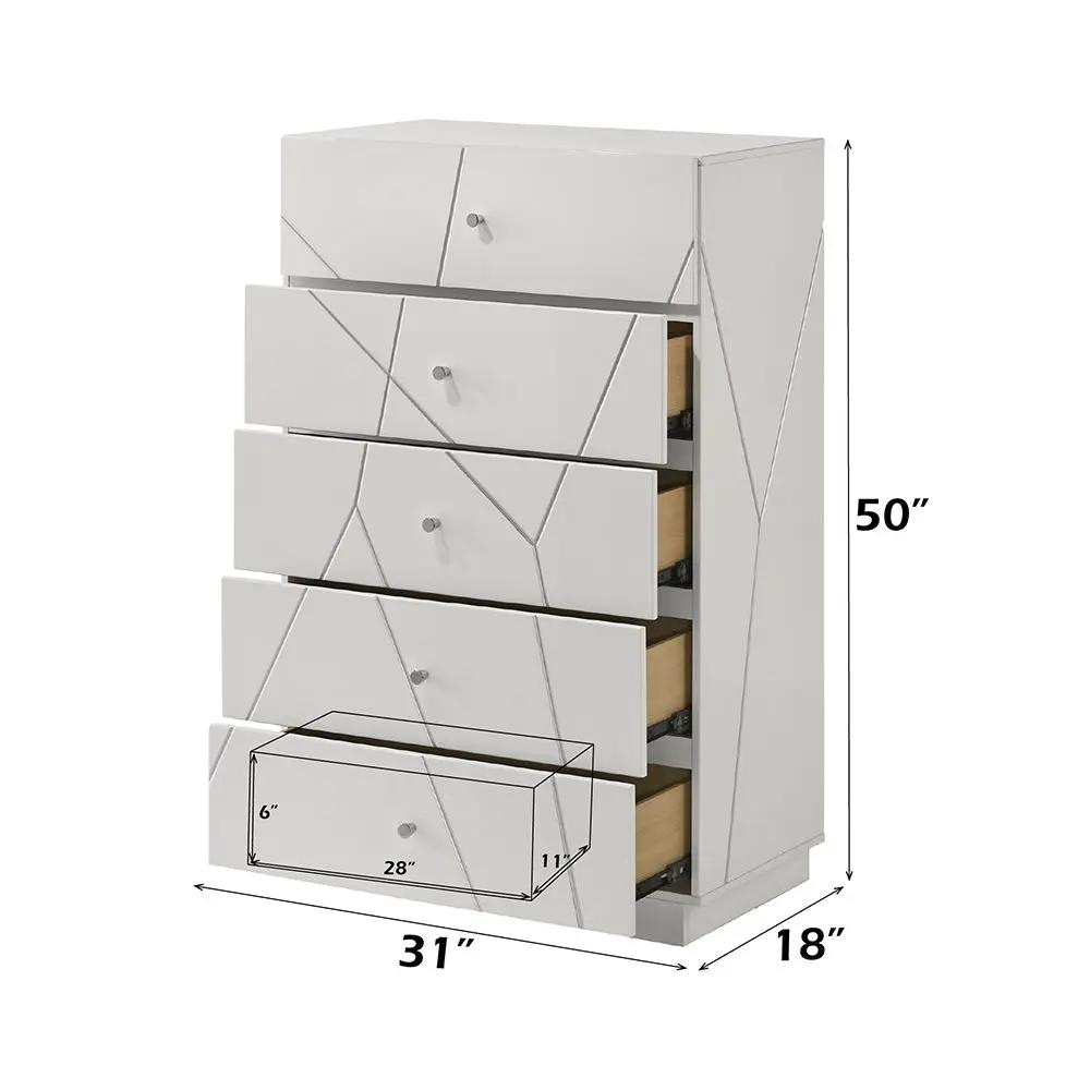 Esther - Chest - White / Silver by Unique Piece Furniture