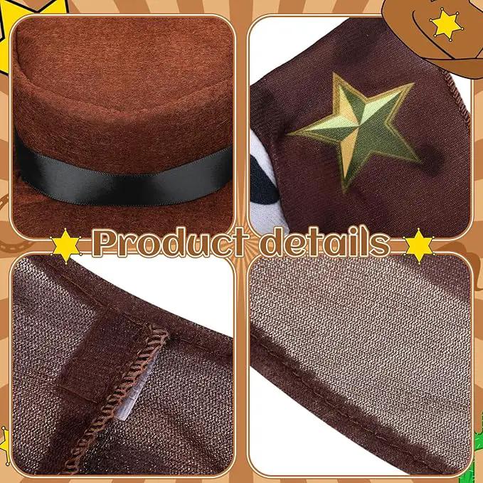 Cowboy Goose Outfits for 23'' High Cement or Plastic Porch Lawn Goose Clothes for Yard(Brown Cowboy)