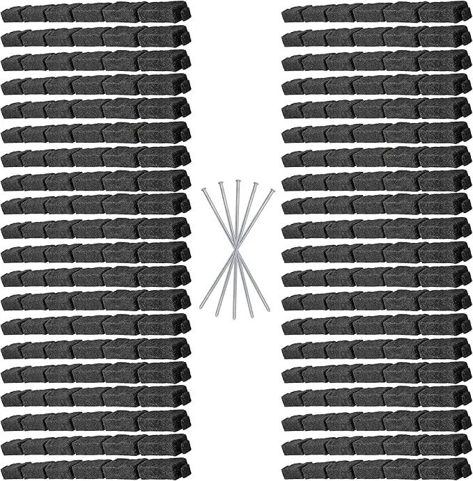 Beuta Landscape Edging | Garden Edging Border | Faux Stone Bricks for Lawn edging, Flower beds, Pathways & Yard Edging– 40 Packs | Each Section Has 6 Bricks 48"L x 4"W x 2.25"H | 120 Spikes |Charcoal by GreenHaven Gardens
