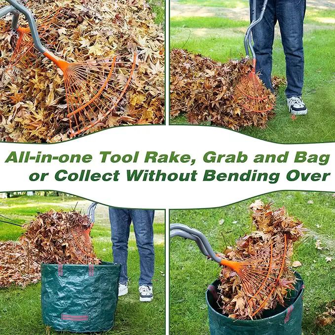 Walensee Leaf Grabber Rake, Leaf Collector Tool with Long Steel Handle & Steel Claw, Lightweight & Efficient Leaf Picker, Comfortable Grip, Ideal for Leaves, Twigs, Yard Waste Garden Cleanup by GreenHaven Gardens