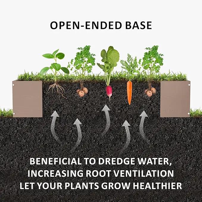 HDPE Raised Garden Bed 47.24 * 24.4 * 9.65 in,Vegetable Planter Bed Outdoor,Elevated Horticulture Planter Bed,Waterproof,Rot-Resistant and Non-Cracking Above Ground Garden Bed(Light Brown) by GreenHaven Gardens