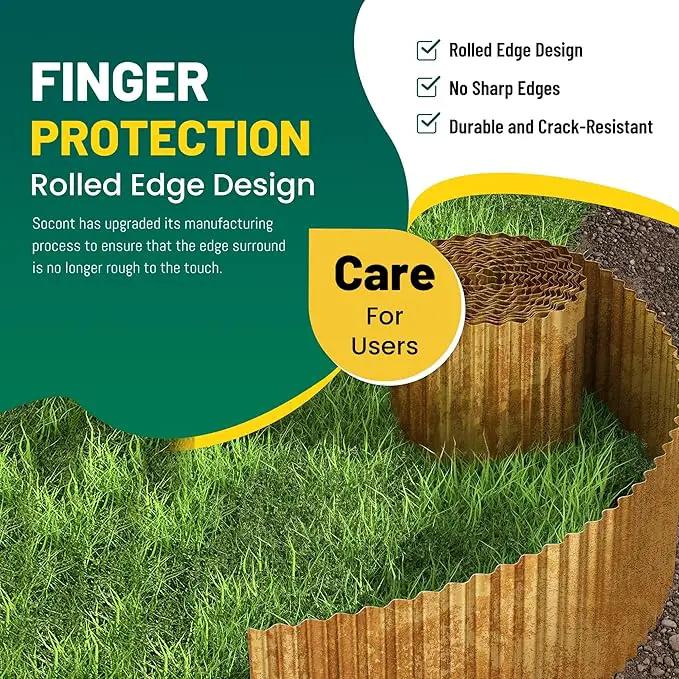 Corrugated Metal Garden Edging, 6"×40Ft Durable Landscape Border for Garden, Lawn, Flower Beds and Paver Edging (Rusty) by GreenHaven Gardens