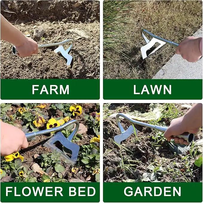 Garden Hoe, Weeding Tool, Full Stainless Steel Hollow Hoe, Heavy Duty,Sharp Hardened Hand Hoe for Gardening, Backyard Weeding, Loosening, Farm Planting by GreenHaven Gardens