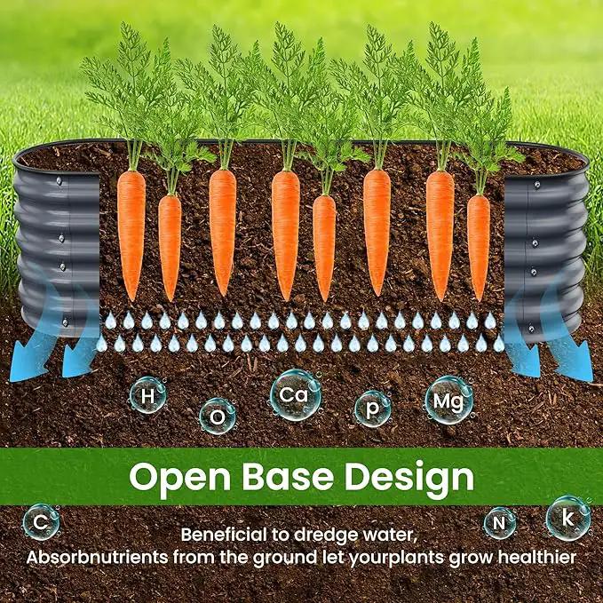 17" Tall Raised Garden Beds Outdoor - Galvanized Aluminum-Magnesium Stainless Steel Durable Metal Planter Box for Growing Plants, Vegetables, Flowers, Fruits (Deep Grey) by GreenHaven Gardens