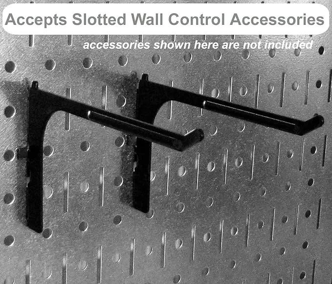 Wall Control Pegboard Organizer 4 ft. Metal Pegboard Standard Tool Storage Kit with Galvanized Toolboard and Blue Accessories by GreenHaven Gardens