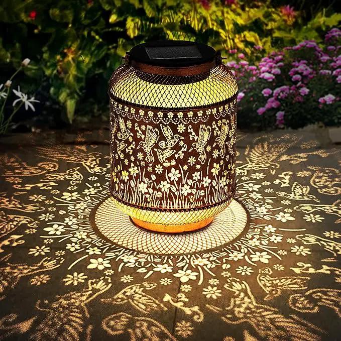 Solar Lanterns Outdoor Hummingbird Garden Decor, Metal Decor Lanterns Gardening Gifts for Women Mom Grandma, Waterproof Hanging Solar Lights for Outside, Patio, Yard, Porch, Backyard by GreenHaven Gardens