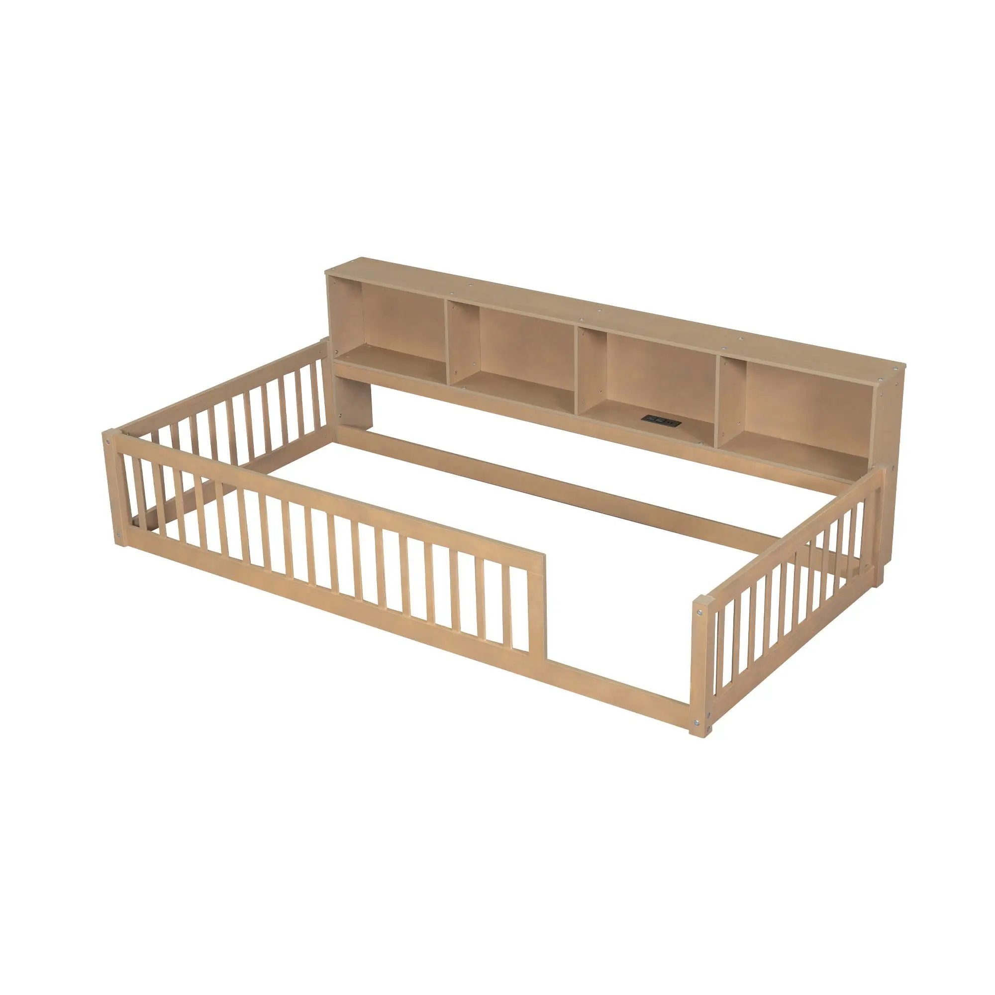 Floor Bed With Storage Cabinets And USB Ports by Unique Piece Furniture