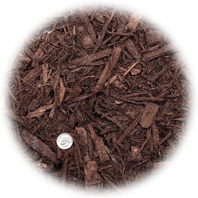 Brown Mulch - Protect Your Plants with a Sustainable Ground Cover - 4 QUARTS by GreenHaven Gardens