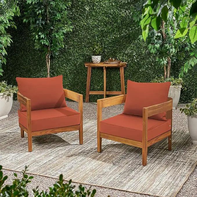 Favoyard Outdoor Seat Cushion Set 24 x 24 Inch Waterproof & Fade Resistant Patio Furniture Cushions with Removable Cover Deep Seat & Back Cushion with Handle and Adjustable Straps for Chair Sofa Couch by GreenHaven Gardens
