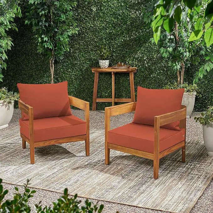 Favoyard Outdoor Seat Cushion Set 22 x 22 Inch Waterproof & Fade Resistant Patio Furniture Cushions with Removable Cover Deep Seat & Back Cushion with Handle and Adjustable Straps for Chair Sofa Couch by GreenHaven Gardens