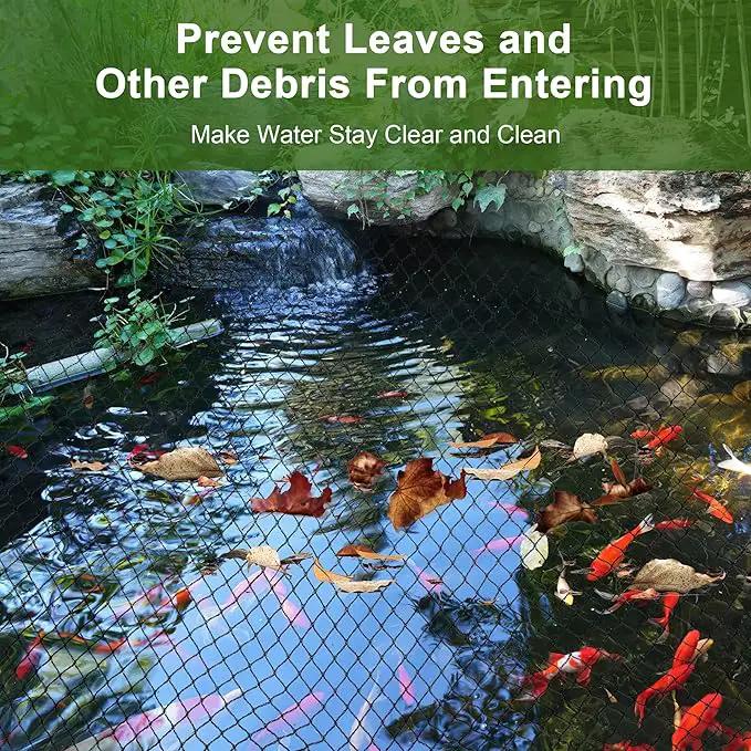 Pond Netting, Pond Netting for Koi Ponds 14 x 14 FT Pond Net, Heavy Duty Woven Fine Mesh Pond Garden Pool Netting Kit for Leaves to Catch Leaves and Debris, Protects Koi Fish from Birds Cats Predators by GreenHaven Gardens