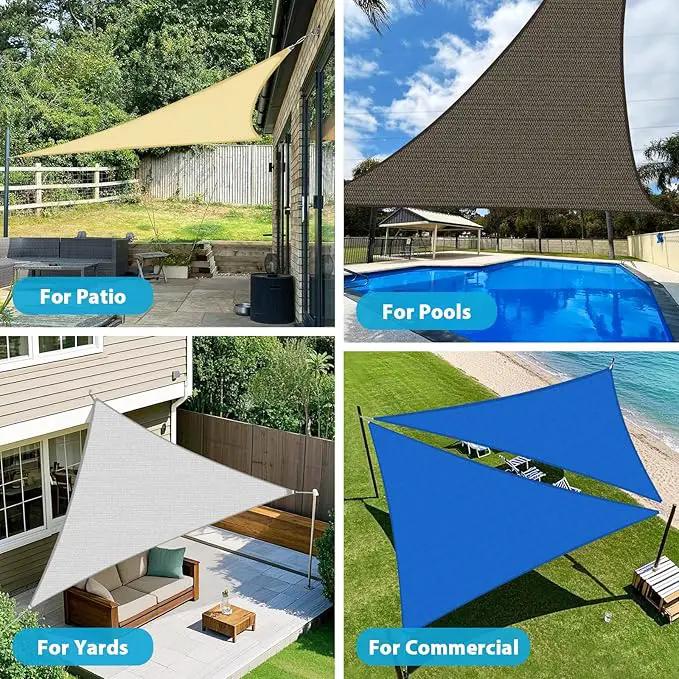Amagenix Sun Shade Sail 8'X8'X8'Curved Edge Outdoor Shade Canopy Mixed Turquoise Breathable 95% UV Block Shade Cloth for Patio Garden Backyard (We Make Custom Size) by GreenHaven Gardens