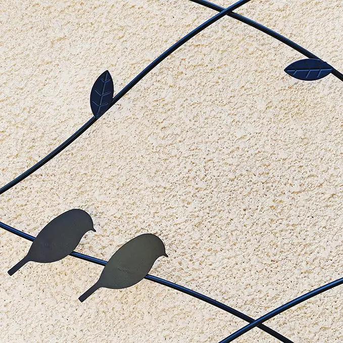 Metal Garden Trellis Rustproof Trellis for Climbing Plants Outdoor Flower Support Bird Deco (Black-2 Pack, 86.7"x19.7") by GreenHaven Gardens