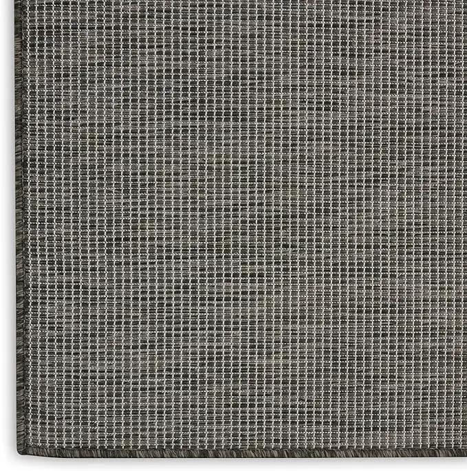 Nourison Positano Indoor-Outdoor Charcoal 9' x 12' Area Rug, Easy Cleaning, Non Shedding, Bed Room, Living Room, Dining Room, Backyard, Deck, Patio (9x12) by GreenHaven Gardens