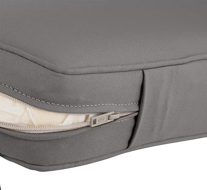 Classic Accessories Montlake Water-Resistant 19 x 20 x 4 Inch Patio Lounge Back Cushion, Light Charcoal Grey, Outdoor Loveseat Cushions by GreenHaven Gardens
