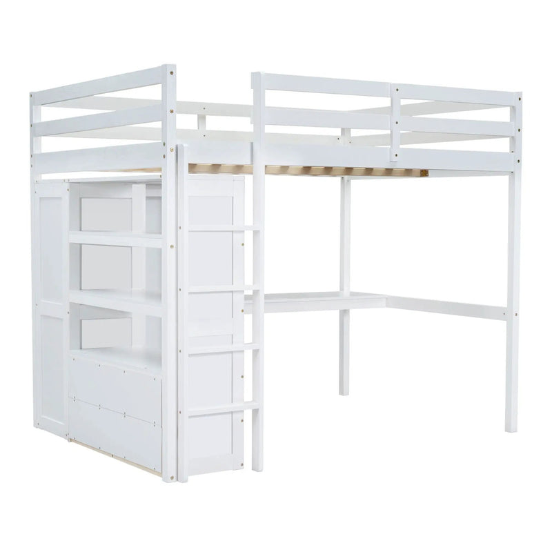 Loft Bed With Built In Wardrobe, Desk, Shelves And Drawers by Unique Piece Furniture
