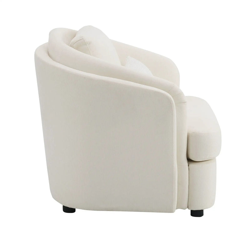 Mariko - Linen Chair With 1 Toss Pillow - Beige by Unique Piece Furniture