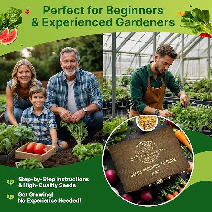 75 Vegetable & Greens Seeds Variety Pack, Garden Seed Starter Kit - Over 44,700 Non-GMO Heirloom Seeds for Planting Vegetables and Greens, Seeds Gift Seed Box with Gardening Supplies, Survival Kit by GreenHaven Gardens