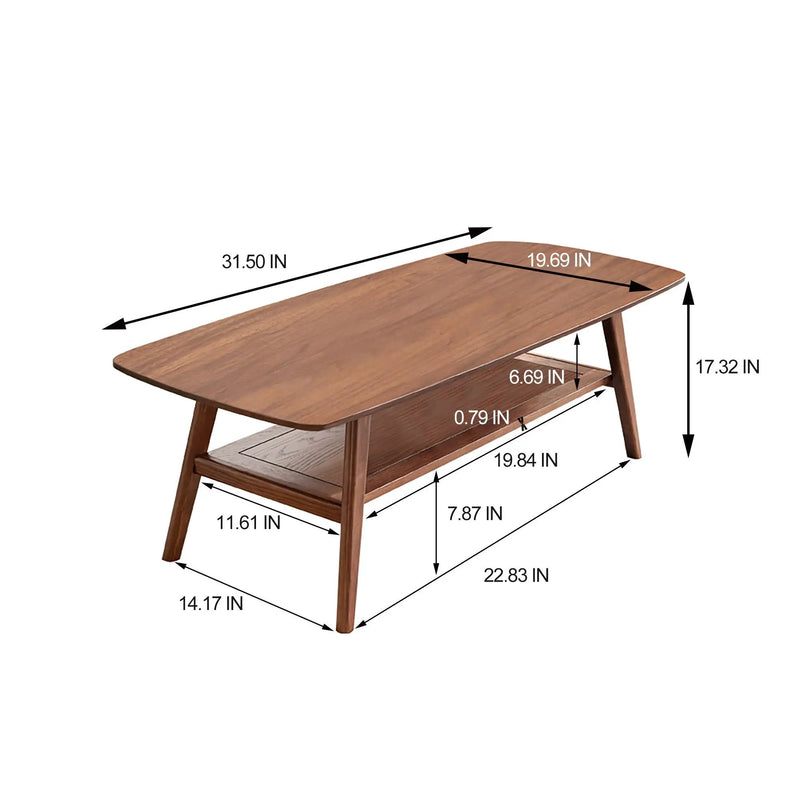 Low Coffee Table With Storage Shelf by Unique Piece Furniture