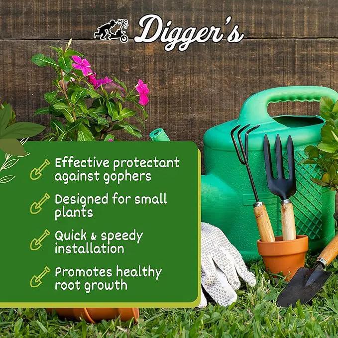 Digger’s 1-Gallon Heavy-Duty Wire Basket - Gopher Wire Basket for Perennials & Vegetables (12 Baskets) by GreenHaven Gardens