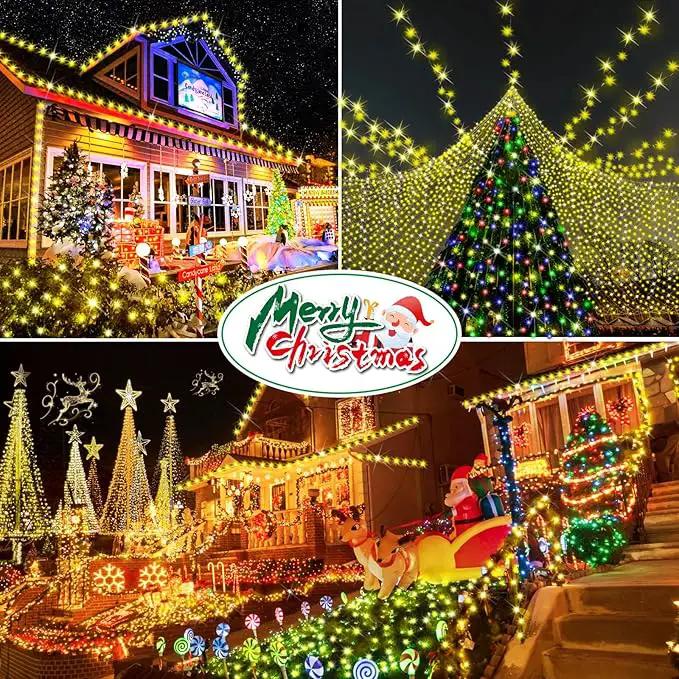 Hezbjiti 2 Pack 1000 LED 403 FT Christmas String Lights Outdoor, 8 Lighting Modes IP44 Waterproof Fairy Lights with Timer and Dimmable Function for Party Tree Decorations (Warm White, Green Wire) by GreenHaven Gardens