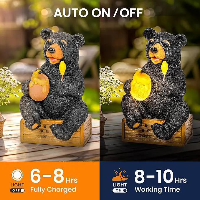 GIGALUMI Solar Garden Statues Outdoor Gifts for Women, Mom, Grandma, Cute Bear Figurine Christmas Housewarming Birthday Gifts, Garden Statues Decoration for Outside Yard, Patio, Balcony, Lawn, Pond by GreenHaven Gardens