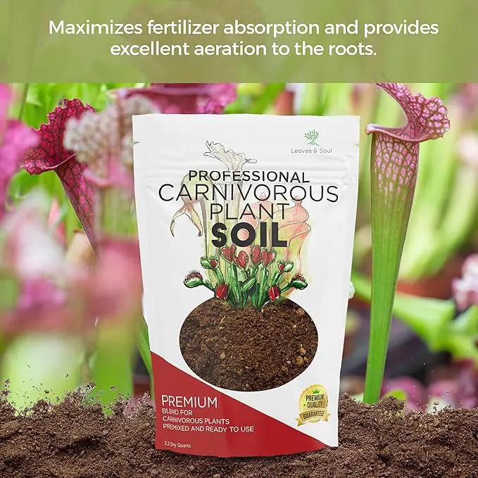 Professional Carnivorous Plant Soil | Large 2.2 Quarts Ready to Use for Venus Flytraps, Sundews, Pitcher Plants, Butterworts | Peat Moss, Coco Coir, Perlite, Dolomite | Made in USA by GreenHaven Gardens