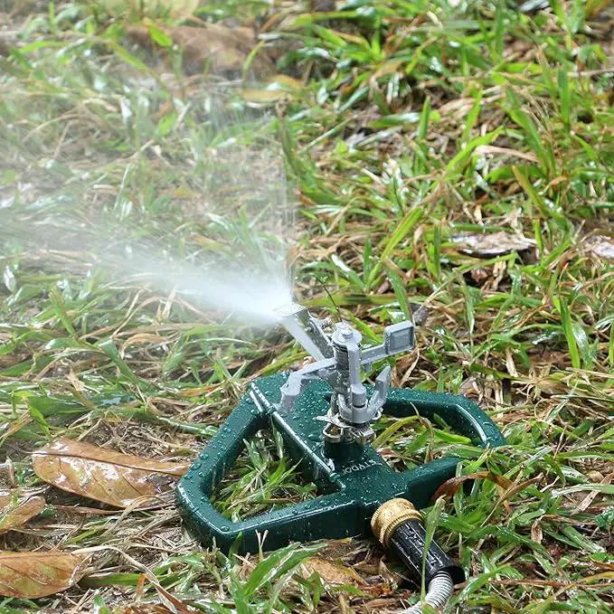 STYDDI Heavy Duty Impact Pulsating Sprinkler for Yard, All Metal Adjustable Rotating Circular Impulse Lawn Sprinkler for Medium to Large Areas, Lawn and Garden, Coverage up to 5,800 Sq. Ft by GreenHaven Gardens