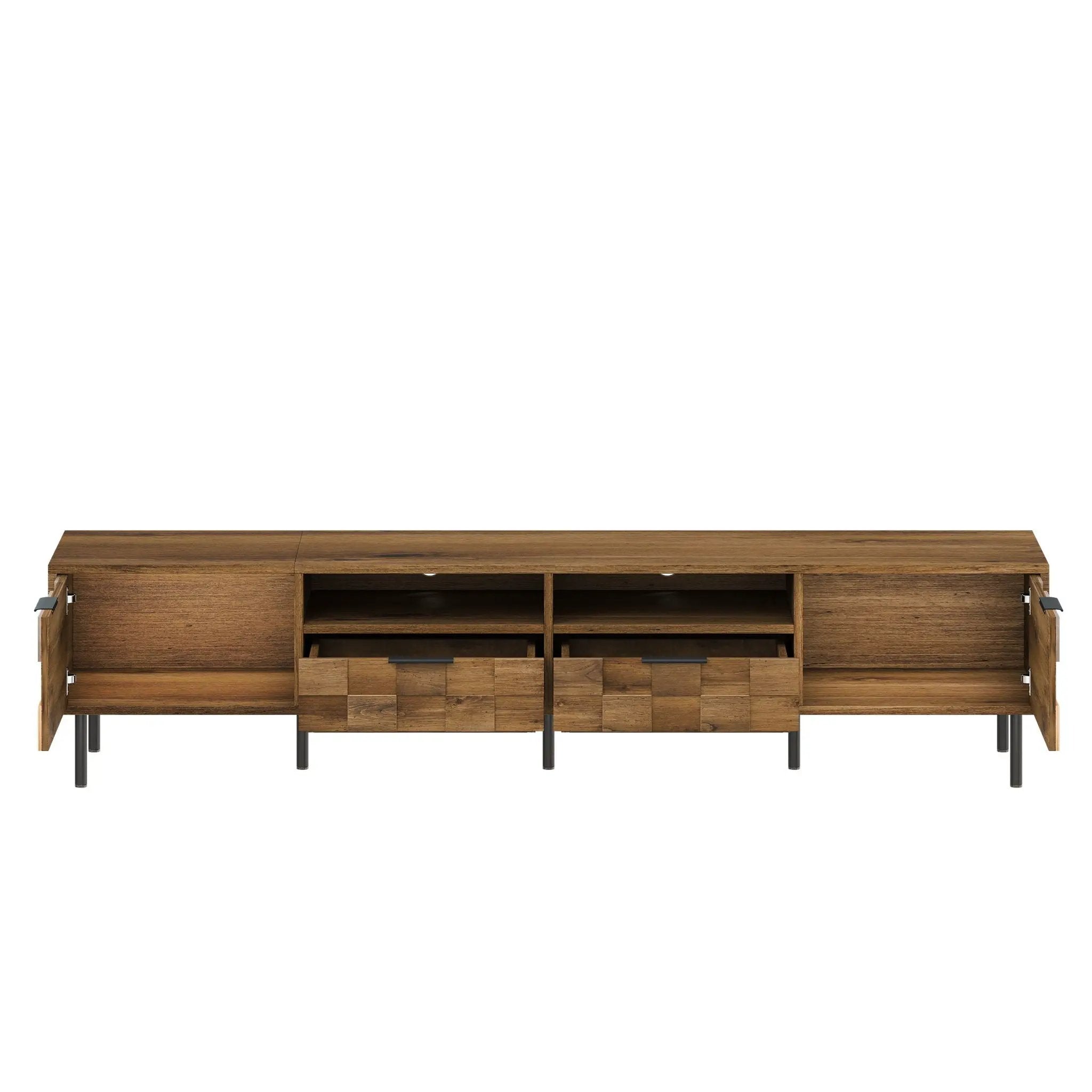 TV Stand With 2 Drawers, Media Console Table, Storage Cabinet With Cable Management by HouseOfZazla