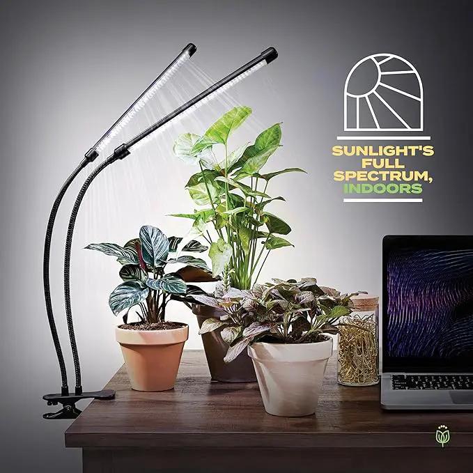 Bloom Lume LED Grow Lights for Indoor Plants Full Spectrum - Features Multi-Mode Color Spectrums, Dimmable, Auto Timer, Clip on Goosneck Plant Lamp by GreenHaven Gardens