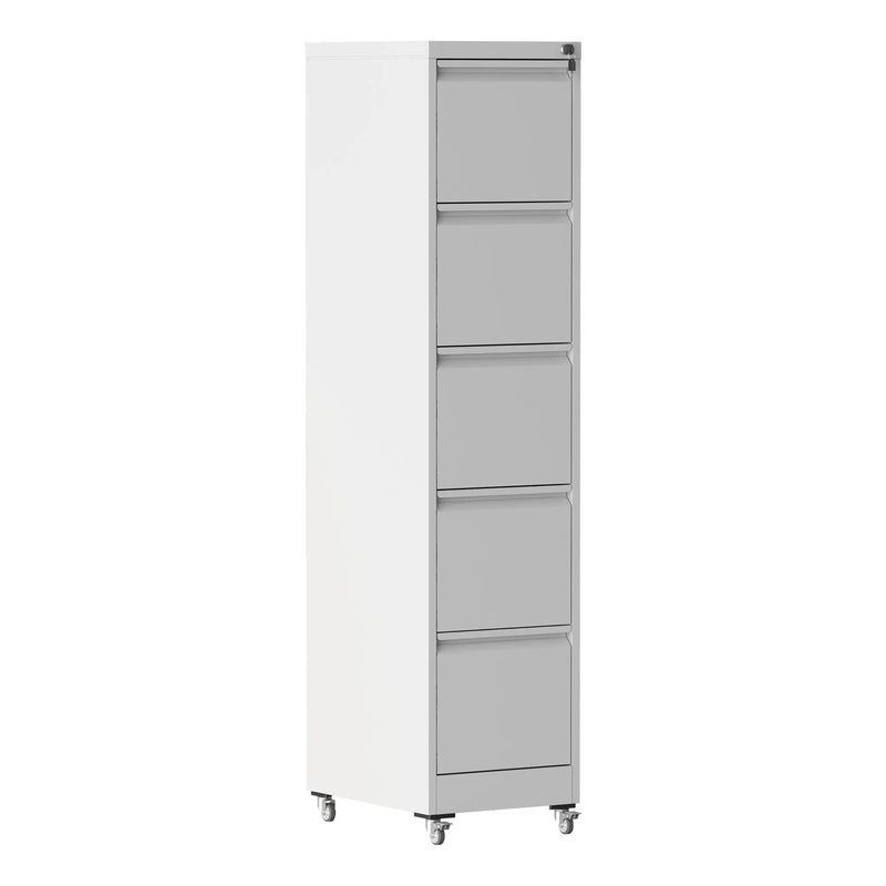 Drawer Metal Locking Vertical File Cabinet With Wheels Heavy Duty Lockable Storage by Unique Piece Furniture