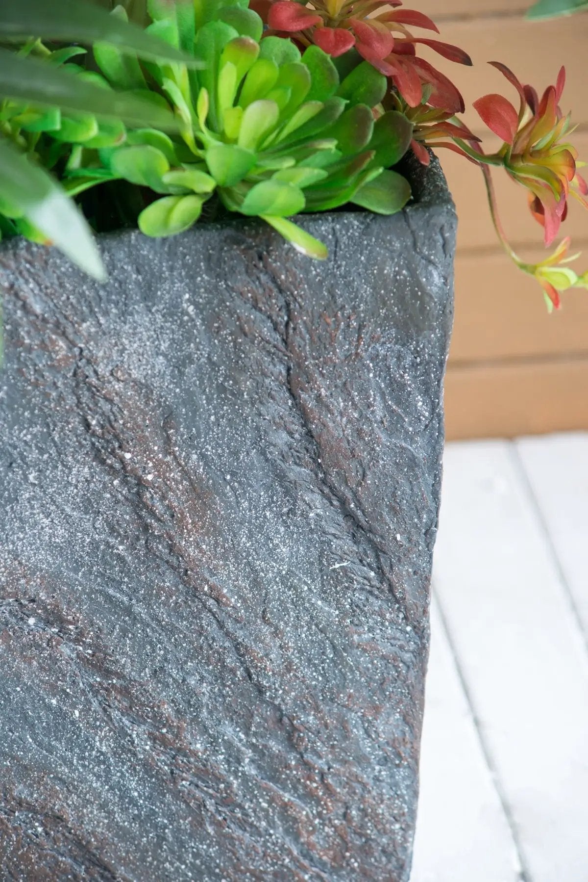 9.4x9.4x18.1' Cement Planter Large, Indoor Outdoor Garden Functional Decor by HouseOfZazla