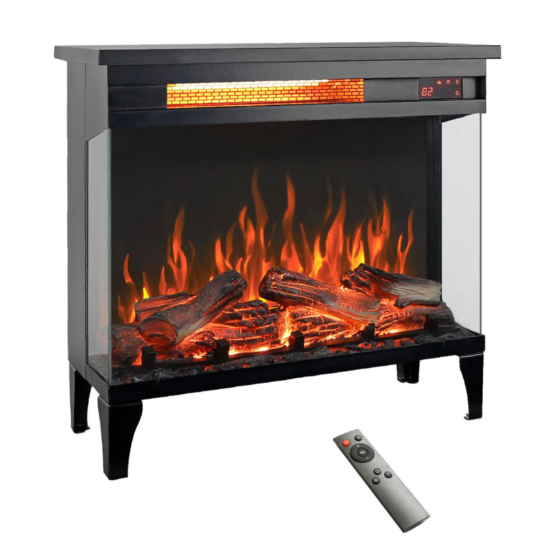 24 Inch Three-Sided Glass Electric Fireplace by HouseOfZazla