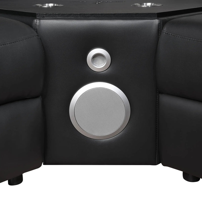 Nova - Sectional With Bluetooth Speaker, LED And Lifting Wine Cabinet by HouseOfZazla