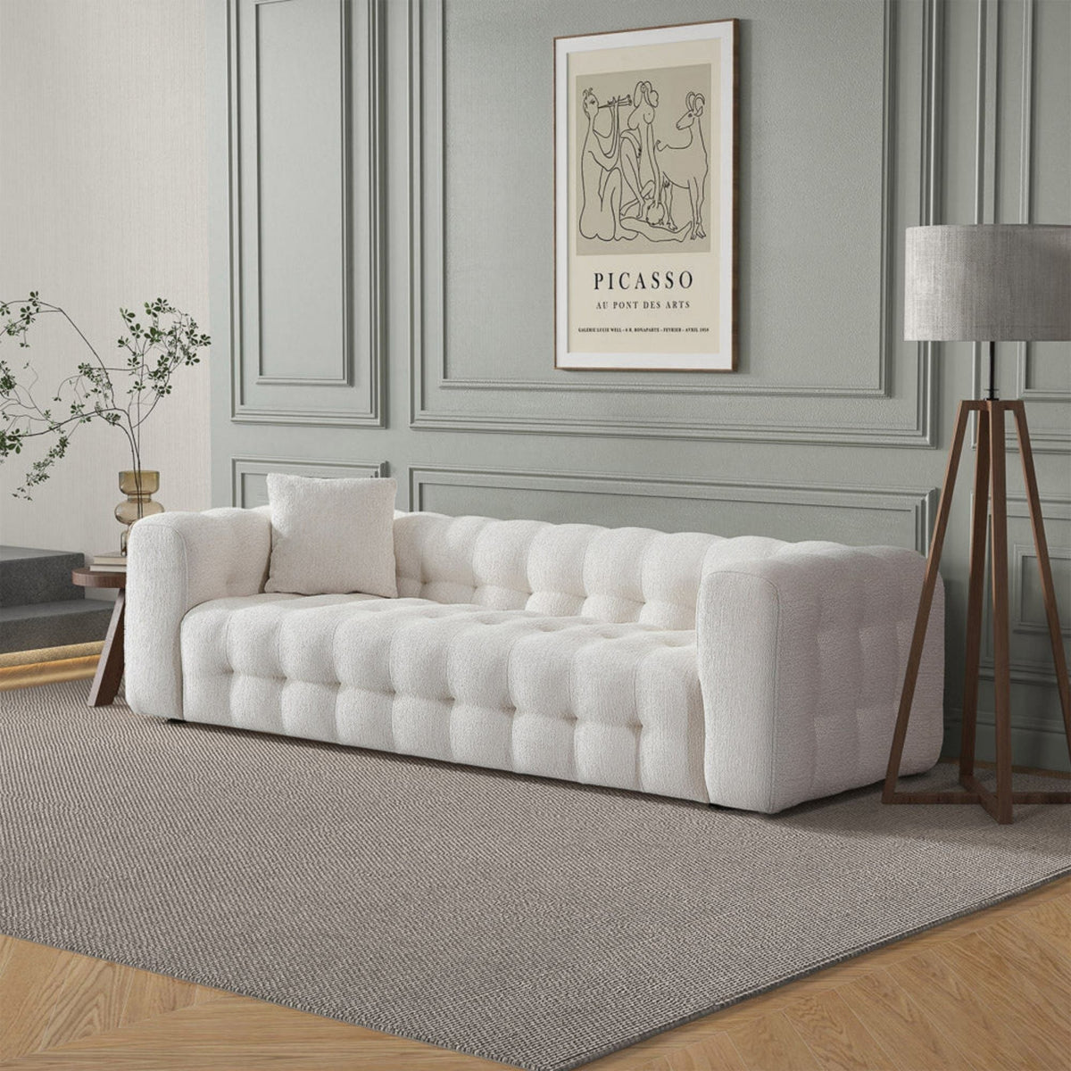 Beige Modern Tufted Chesterfield Sofa with Deep Button Tufting, photo 8 of 10