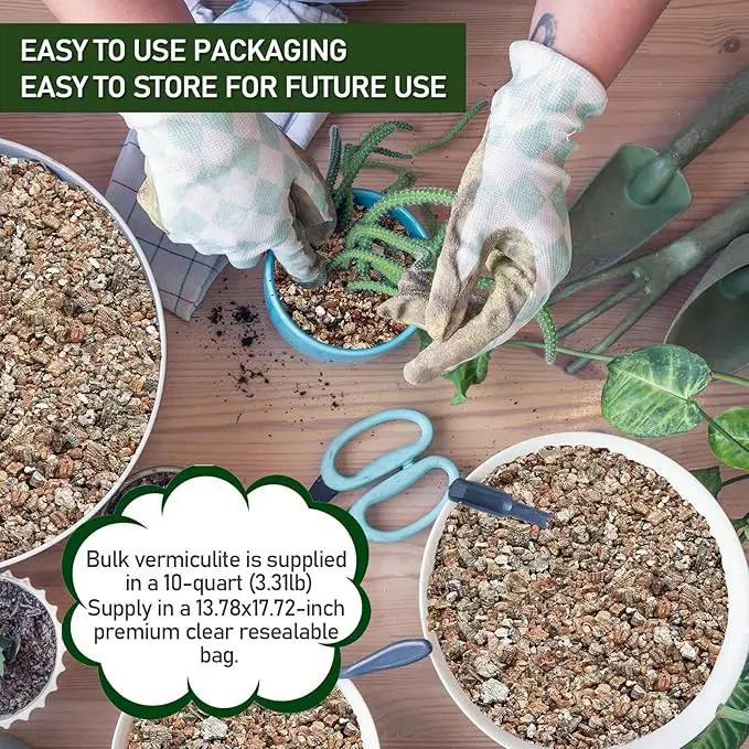 10QT Horticultural Vermiculite Bulk, Organic Vermiculite for Plants, Course Grade Vermiculite for Gardening, for houseplants, for Mushrooms, to Maintain Soil Moisture and Plant Growth(5-8mm) by GreenHaven Gardens