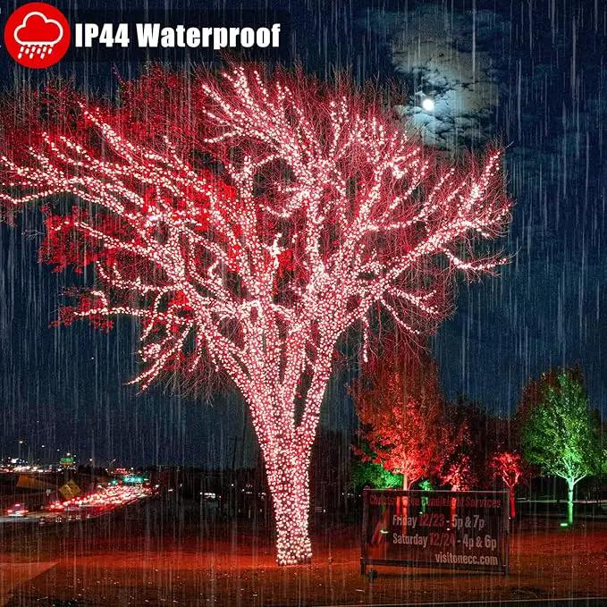 Vivideal 300 LED Red Christmas Lights, 99ft String Lights Indoor 8 Modes Clear Wire, Connectable Waterproof Plug in Red String Lights for Bedroom Indoor Outdoor Halloween Christmas Decorations by GreenHaven Gardens