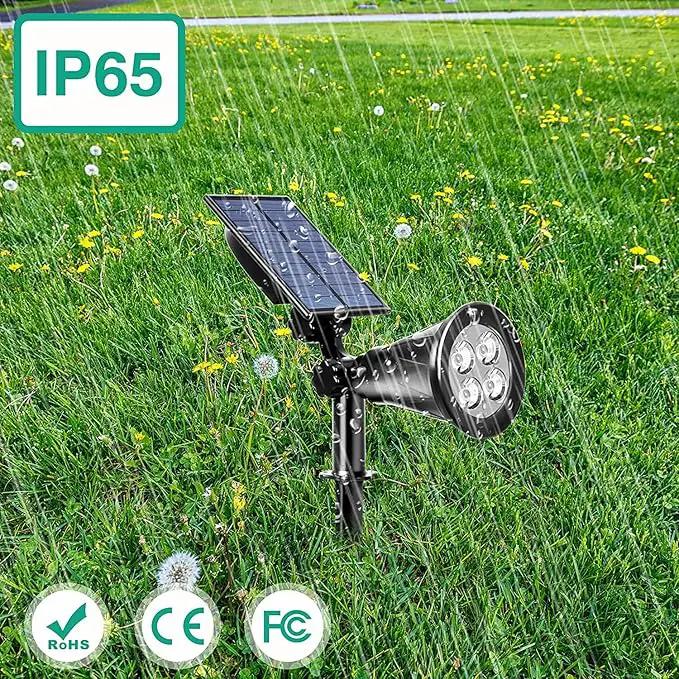 T-SUNUS Blue Solar Lights Outdoor Waterproof IP65, 2 Pack Garden Spotlights, Auto-on/Off Security Landscape Pond Spot Light 2 Modes for Halloween Christmas Tree Patio Garage Yard Driveway Pool Fence by GreenHaven Gardens