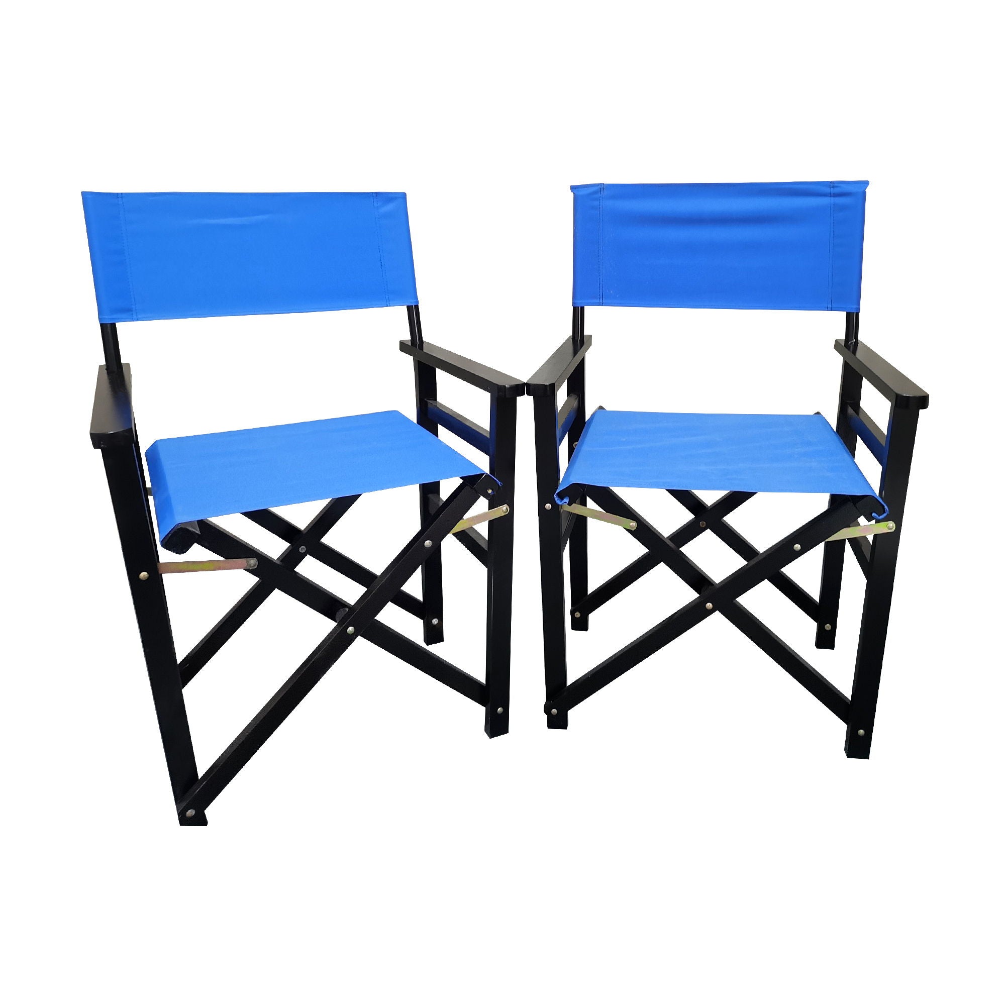 Folding Chair Wooden Director Chair Canvas Folding Chair Folding Chair (Set of 2) - Blue by Unique Piece Furniture