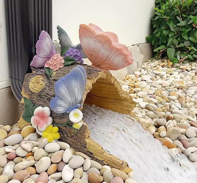 Butterfly Statues Garden Decoration Gutter Downspout Extension Statues,Resin Statue Outdoor Decor,Animal Downspout Diverter,Decorative Gutter Extension,3"×3" Downspout Extender Diverter Splash Block by GreenHaven Gardens