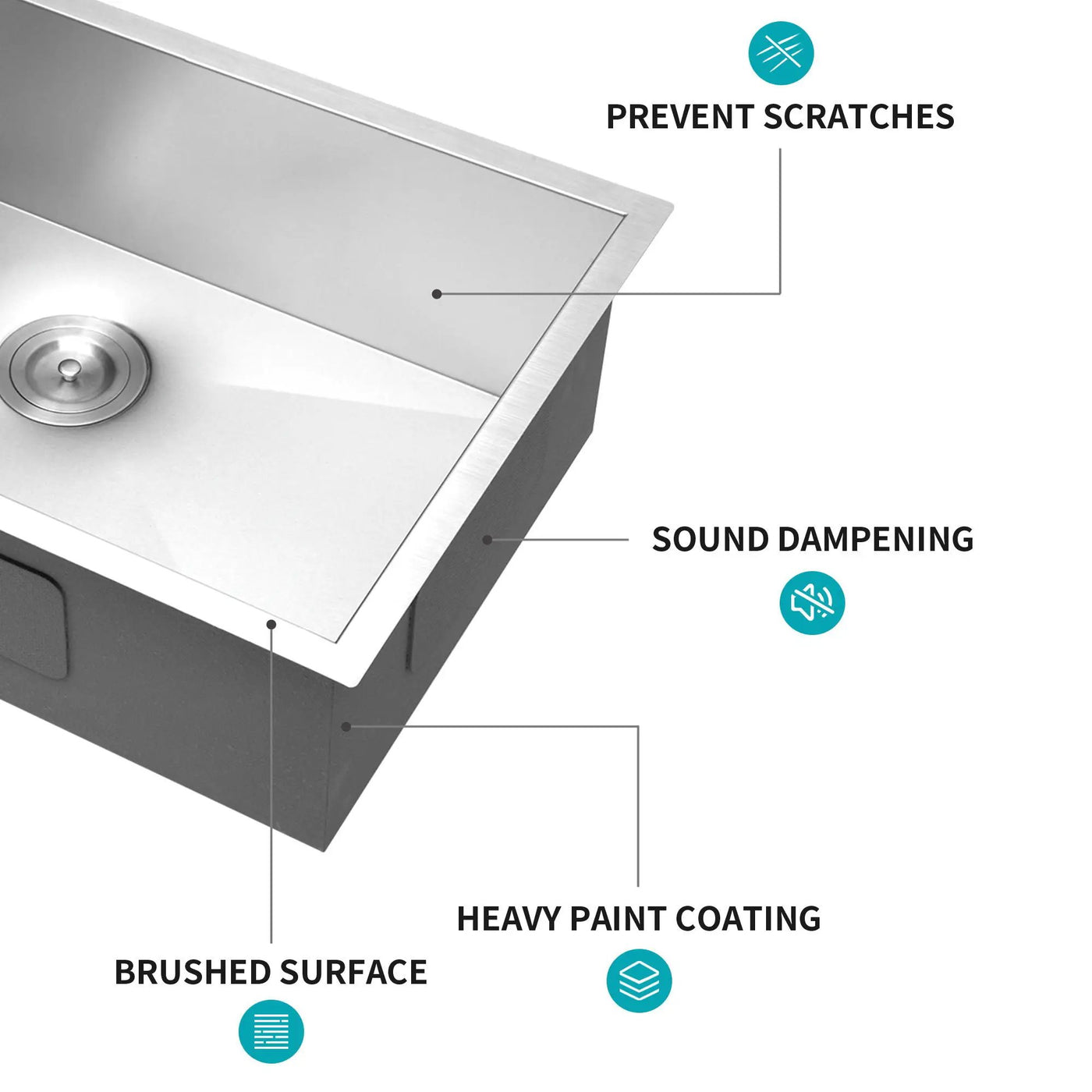 Undermount Stainless Steel Kitchen Sink, Deep Single Bowl Basin by HouseOfZazla